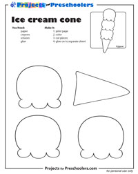 Ice cream cone preschool activity page
