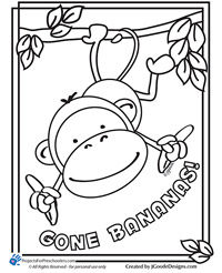 Monkey coloring page - Projects for Preschoolers