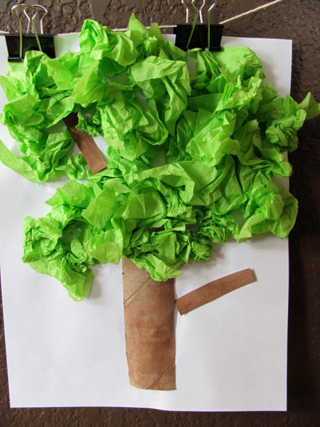 Tissue tree craft project - Projects for Preschoolers