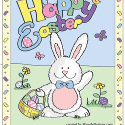 Easter Bunny coloring and activity page