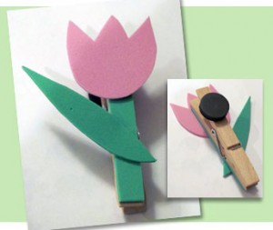 Tlip clothespin magnet craft