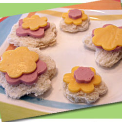 Cute flower cookie cutter sandwiches