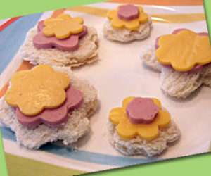 Cute flower cookie cutter sandwiches