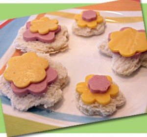 Cute flower snack sandwiches