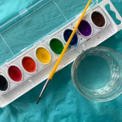 Preparing watercolor paints for painting