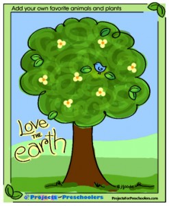 Love the Earth Coloring Page - Projects for Preschoolers