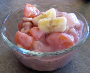 Breakfast yogurt and fruit salad