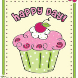 Happy Day cupcake coloring page