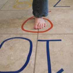 Play hopscotch inside or outside