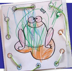 Cute frog lacing card printable