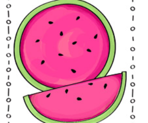 Watermelon Coloring page and counting activity