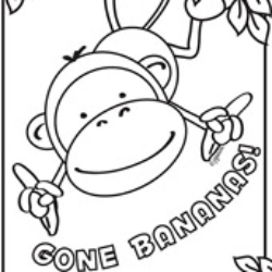 Monkey coloring page