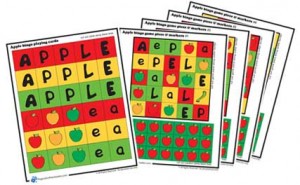 Free printable apple bingo game