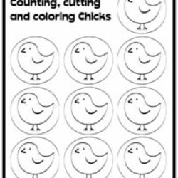 Coloring, cutting and counting chicks