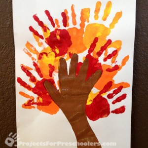 Painted handprint tree