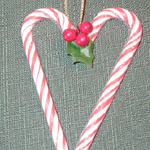 Candy cane heart ornament