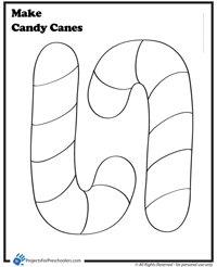 Free candy cane craft template