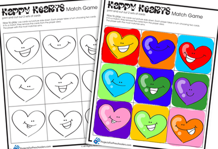 Happy Hearts matching game