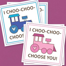 Printable train valentines from Kaden's Corner