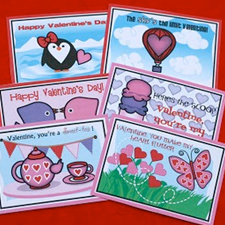 Printable Valentine cards from Shabby Chic Crafts