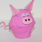 egg carton pig