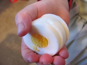 sliced hard boiled eggs