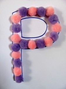 Pink and purple puffy letter P
