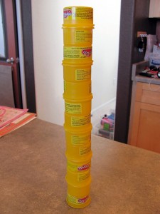 play dough can tower