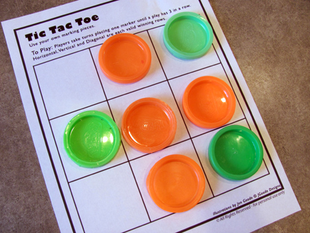 play dough lid tic-tac-toe