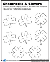 Shamrocks and clovers activity page