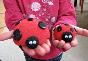 Make cute Styrofoam ladybugs