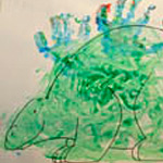 Handprint dinosaur