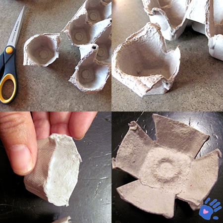 Use an egg carton to make Memorial Day poppies