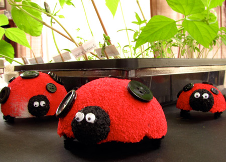 Styrofoam ladybugs