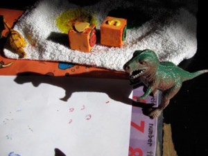 painting with dinosaurs T-Rex