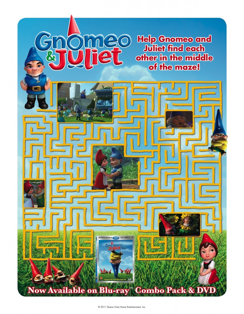 Gnomeo and Juliet maze printable