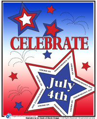 Celebrate July 4th coloring page