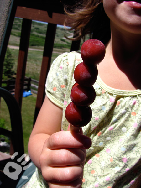 Frozen grape pops