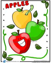 Happy apple coloring page by Jen Goode