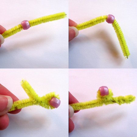 pipe cleaner beaded bracelet knot