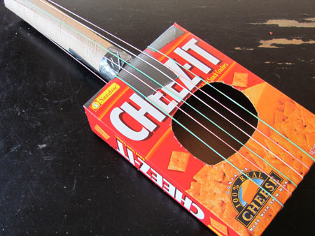 Recycled box guitar craft
