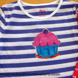 Hand colored cupcake t-shirt