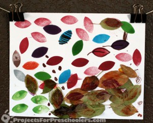 Stamp pad leaf art