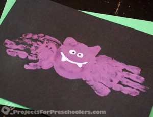 Handprint bat painting