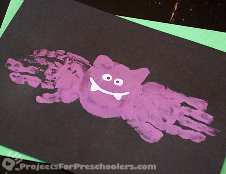 Handprint bat painting Handprint bat painting
