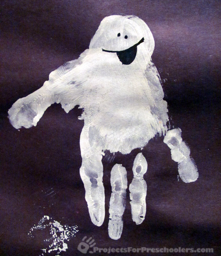 Happy hand print ghost Happy hand print ghost