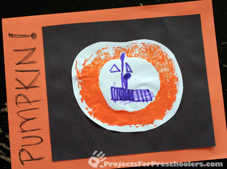 Cute pumpkin picture made with a real pumpkin for printing