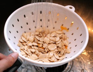 Wash the pumpkin seeds