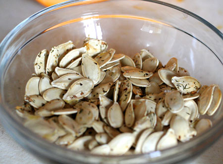 Yummy baked pumpkin seeds