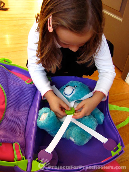 Storing toys inside the Trunki